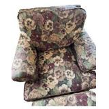 Floral Print Arm Chair with Ottoman