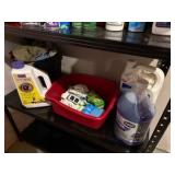 Household Cleaners & Black Metal Shelf