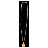 14k Yellow Gold St. Christopher Medal Pendant Necklace