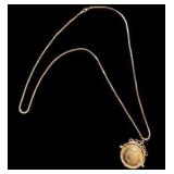 Vintage 14K Swivel Locket Pendant Necklace