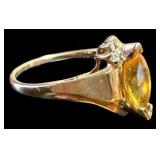 10K Yellow Citrine Ring