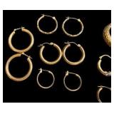 Collection of Gold Hoop Earrings