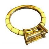 Ross-Simons 1.70 Carat Prasiolite Ring with Green Enamel in 18kt Gold Over Sterling Silver