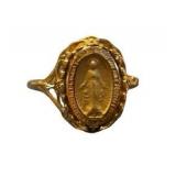 Ross-Simons Italian 18kt Gold Over Sterling Miraculous Medal Frame Ring