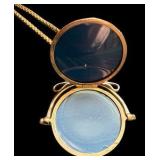 Vintage 14K Swivel Locket Pendant Necklace