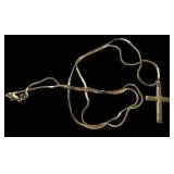 Large Cross Necklace - 14K Chain