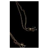 14k Gold Necklace with Light Blue Gemstones