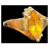 10K Yellow Citrine Ring