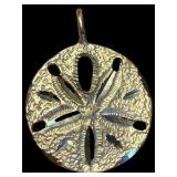 14K Yellow Gold Sand Dollar Pendant