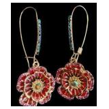Four Pairs of Red Hue & Christmas Earrings