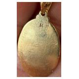 14k Yellow Gold St. Christopher Medal Pendant Necklace