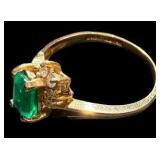 Emeralds & Diamonds 14K Gold Jewelry Set