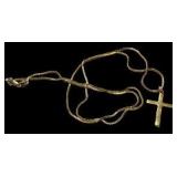 Large Cross Necklace - 14K Chain