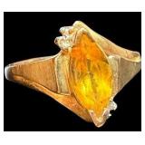 10K Yellow Citrine Ring