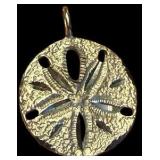 14K Yellow Gold Sand Dollar Pendant