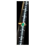 Emeralds & Diamonds 14K Gold Jewelry Set