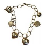 14k Heart Charm Braclet