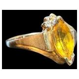 10K Yellow Citrine Ring