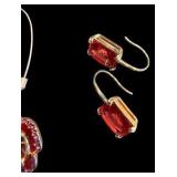 Four Pairs of Red Hue & Christmas Earrings