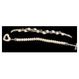 Three Pearl Beaded Bracelets