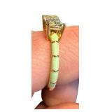 Ross-Simons 1.70 Carat Prasiolite Ring with Green Enamel in 18kt Gold Over Sterling Silver