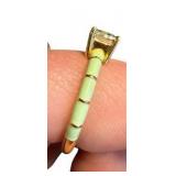 Ross-Simons 1.70 Carat Prasiolite Ring with Green Enamel in 18kt Gold Over Sterling Silver