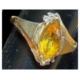 10K Yellow Citrine Ring