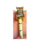 Ross-Simons 1.70 Carat Prasiolite Ring with Green Enamel in 18kt Gold Over Sterling Silver