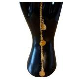 24K Yellow Gold Dangle Coin Bracelet