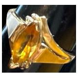 10K Yellow Citrine Ring