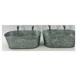 Galvanized Metal Buckets & Caddy Set with Bird Accent