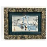 Utagawa Hiroshige Snow at the Gion Shrine Woodblock Print