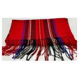 Polo Ralph Lauren Scarves - Red Striped Wool & Beige Pony-Embroidered