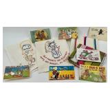Assorted Black Americana Postcards & Embroidered Towels