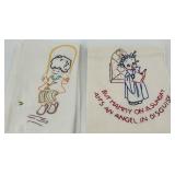 Assorted Black Americana Postcards & Embroidered Towels