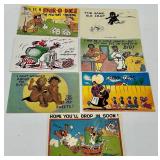 Assorted Black Americana Postcards & Embroidered Towels