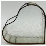Vintage Rabbit in Watering Can & Frosted Glass Heart Containers (Lot of 3)