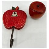 Speckled Enamel Black Tea Pot with Red Handle - Cogniat Impressions Book & Ceramic Bowl with Apple Accent Pieces
