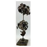 Decorative Metal Tree Sculpture, Elephant Display Stand, Wall Hook and Antique Xylophone