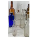 Assorted Glass Bottles - Frostie Soda Bottle, Blue & Clear Bottles