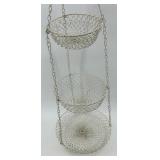 Two wire Hanging Fruit Baskets & Kamenstein "World of Motion" Bee Teapot (for parts or repair)