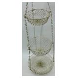 Two wire Hanging Fruit Baskets & Kamenstein "World of Motion" Bee Teapot (for parts or repair)