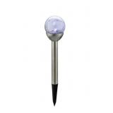 NEW 2 Pack of Living Accents Silver Solar Powered LED Pathway Lights