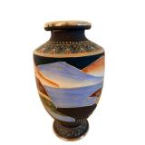 13-Inch Japanese Cloisonne Vase - Hand Painted Enamel Artwork, Made in Japan