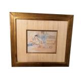The Gallery Collection - Woman Seated on a Cushion (Delacroix Reproduction) 23 x 26