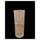 12-Inch Crystal Cut-Glass Vase with Starburst Pattern