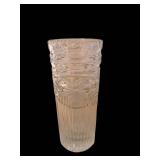 12-Inch Crystal Cut-Glass Vase with Starburst Pattern