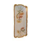 Vintage Porcelain Rectangular Dish with Gilded Edge and Chrysanthemum Motif