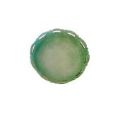 Footed Floral Majolica Bowl - Green Interior and Purple Flowers - MR Mark