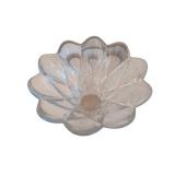 Crystal Glass Flower Bowl - 7 1/2 x 11 1/2 Inches